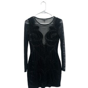 Express Black Bodycon Long Sleeve Dress